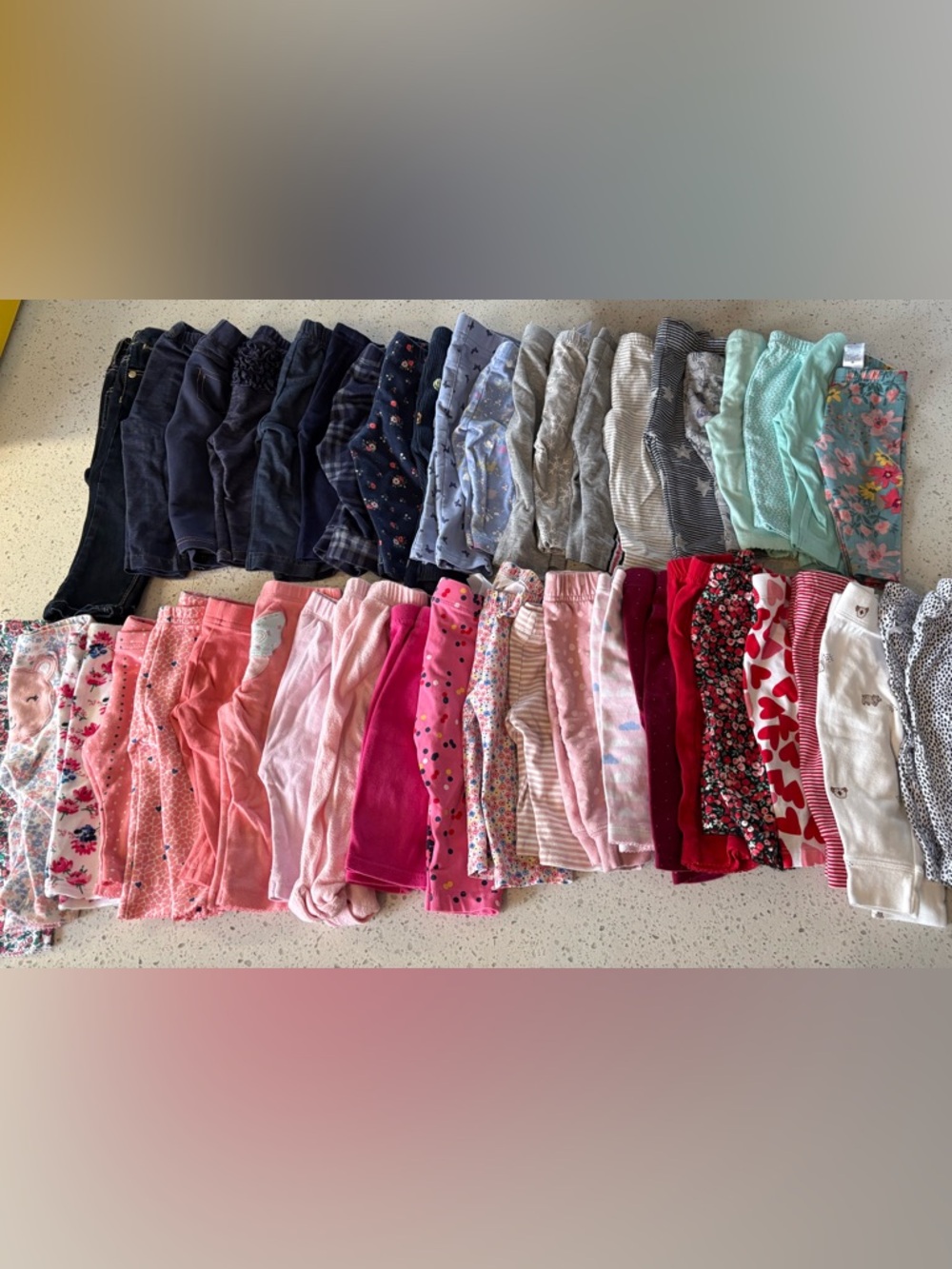 Large Lot of 3-6 / 6 Month Baby Girl Pants /Bottoms / Leggings